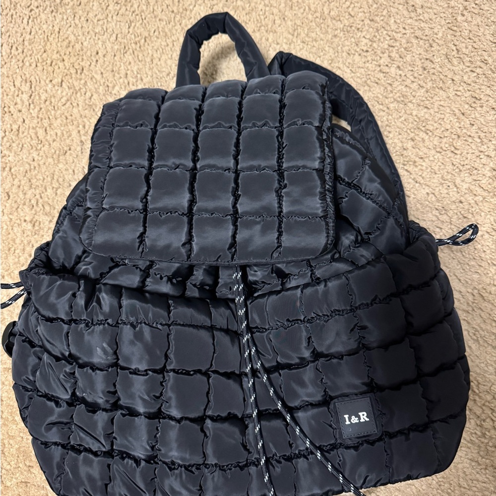 Black puff Iris & Rainbow backpack